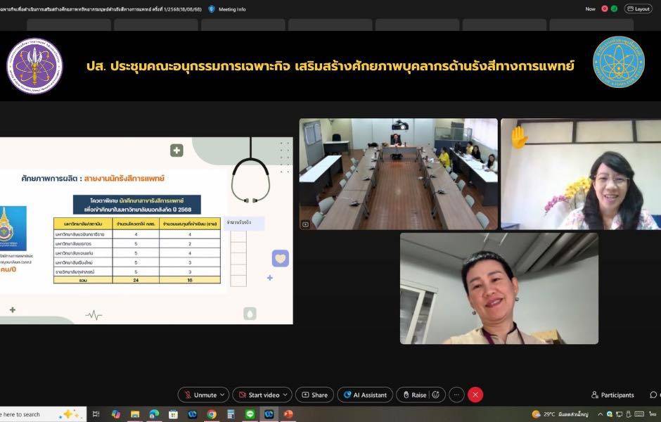 ปส. ประชุมคณะอนุกรรมการเฉพาะกิจ เสริมสร้างศักยภาพบุคลากรด้านรังสีทางการแพทย์