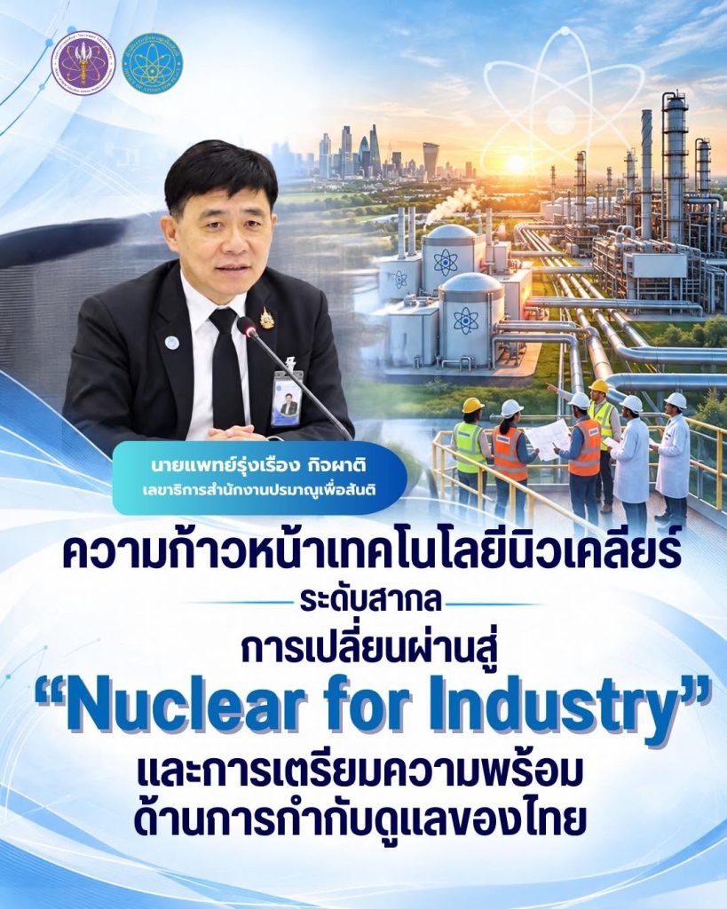 สำนักงานปรมาณูเพื่อสันติ รายงานความก้าวหน้าเทคโนโลยีนิวเคลียร์ระดับสากล: การเปลี่ยนผ่านสู่ "Nuclear for Industry" และการเตรียมความพร้อมด้านการกำกับดูแลของไทย