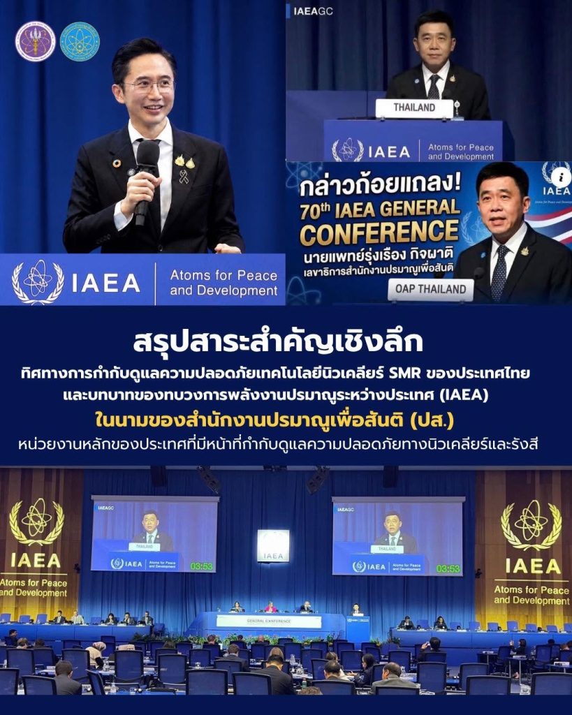 สรุปสาระสำคัญเชิงลึก: ทิศทางการกำกับดูแลความปลอดภัยเทคโนโลยีนิวเคลียร์ SMR ของประเทศไทย และบทบาทของทบวงการพลังงานปรมาณูระหว่างประเทศ (IAEA) ในนามของ สำนักงานปรมาณูเพื่อสันติ (ปส.) ซึ่งเป็นหน่วยงานหลักของประเทศที่มีหน้าที่กำกับดูแลความปลอดภัยทางนิวเคลียร์และรังสี