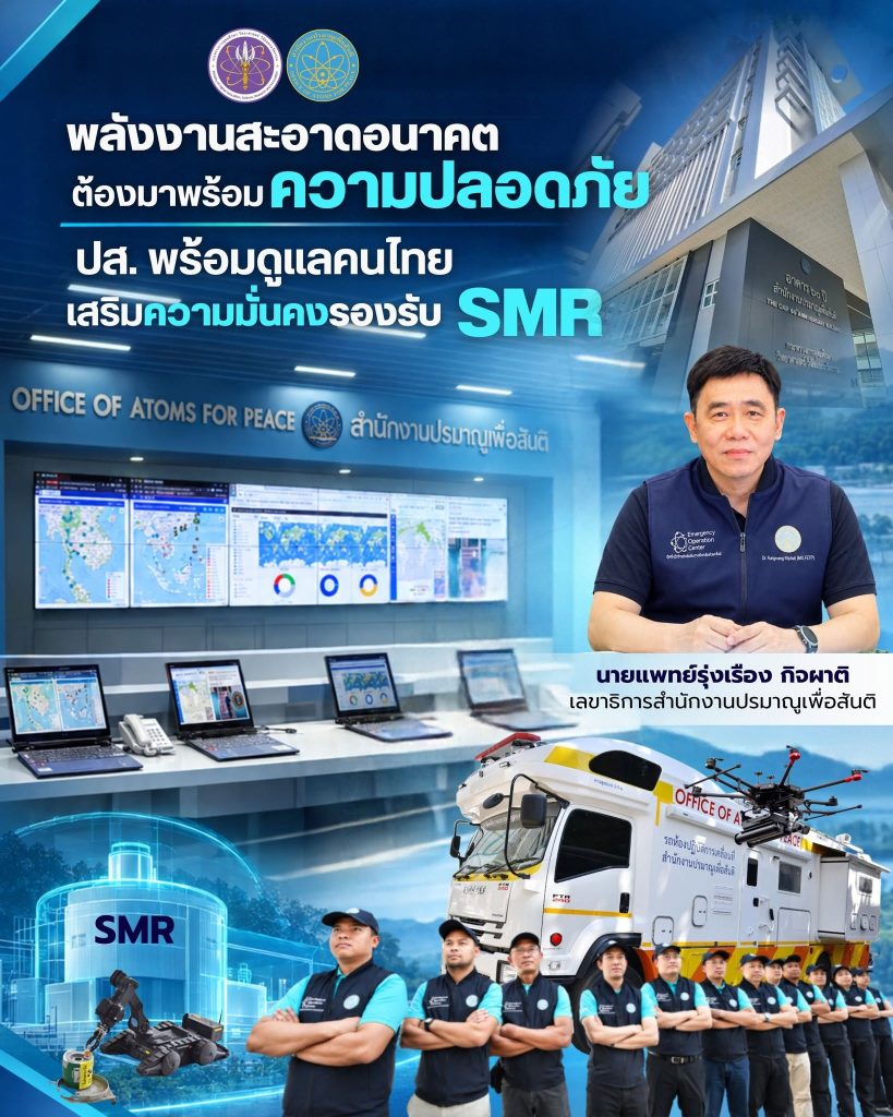 พลังงานสะอาดอนาคตต้องมาพร้อมความปลอดภัย: ปส. พร้อมดูแลคนไทย เสริมความมั่นคงรองรับ SMR