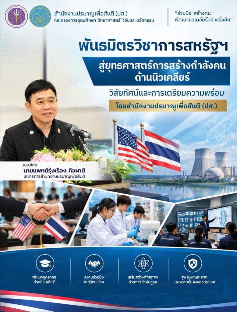 พันธมิตรวิชาการสหรัฐฯ สู่ยุทธศาสตร์การสร้างกำลังคนด้านนิวเคลียร์: วิสัยทัศน์และการเตรียมความพร้อมโดยสำนักงานปรมาณูเพื่อสันติ (ปส.)